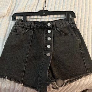 Black jean skort